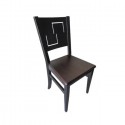 Silla Génova madera color nogal oscuro con asiento de madera
