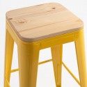 Taburete Tólix hostelería amarillo con asiento de madera