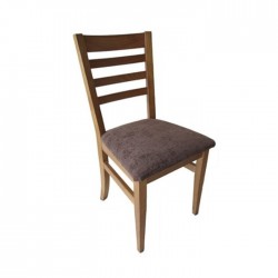 Silla Venecia madera color roble con asiento tapizado
