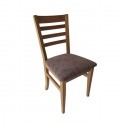 Silla Venecia madera color roble con asiento tapizado