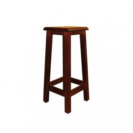 Taburete alto Alcora madera color nogal con asiento de madera