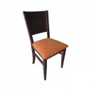 Silla Nápoles madera color nogal oscuro con asiento tapizado
