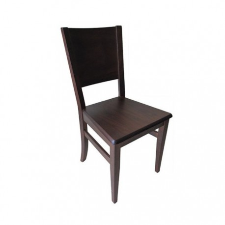 Silla Nápoles madera color nogal oscuro con asiento de madera